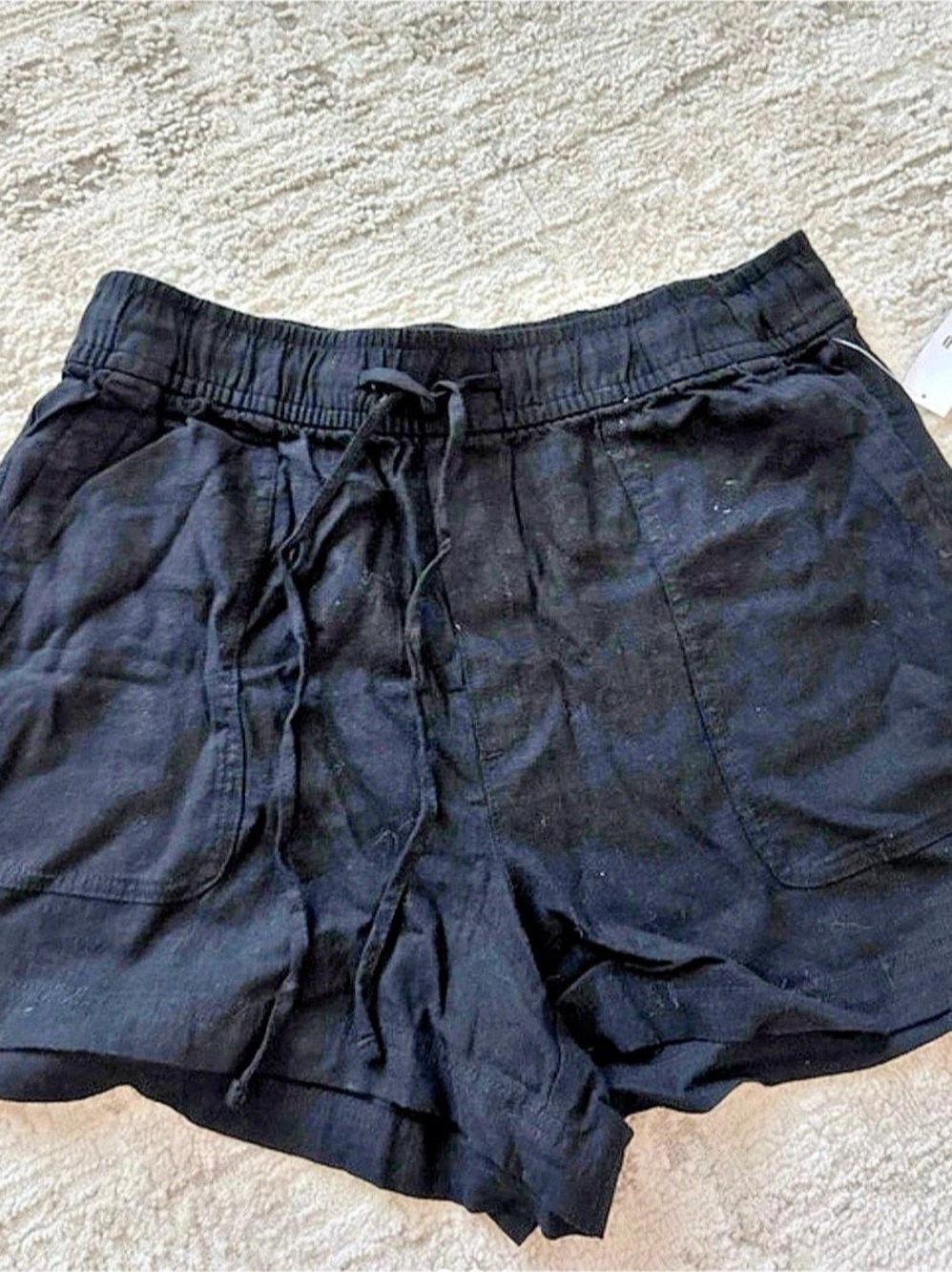 Gap Linen Blend Pull-On Shorts Cargo Shorts Black Medium